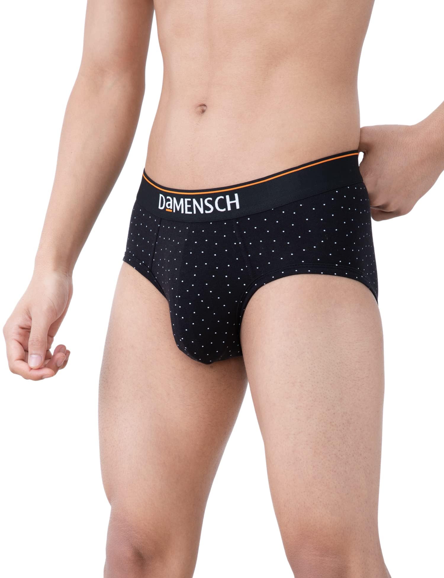 DAMENSCH Men's Regular Fit Printed Cotton Briefs | Combed Cotton, Stretchy Fabric, Anti-Bacterial and Microfibre Waistband