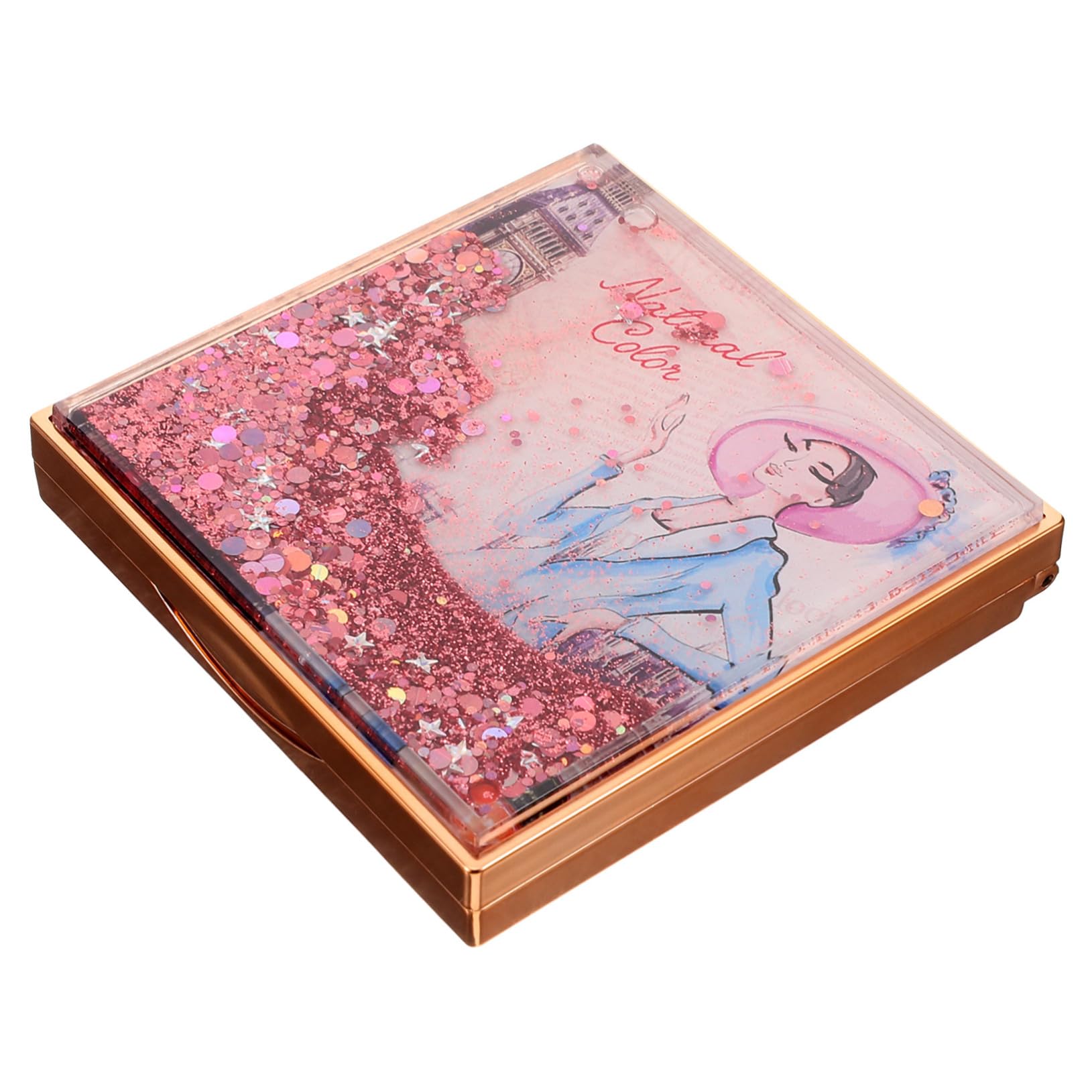Healvian 5pièces Palette De Maquillage Vide pour Fards à Paupières Boîte De Rangement à Compartiments Design Sequins Et Mouvant Idéale pour Et Organisation des Cosmétiques