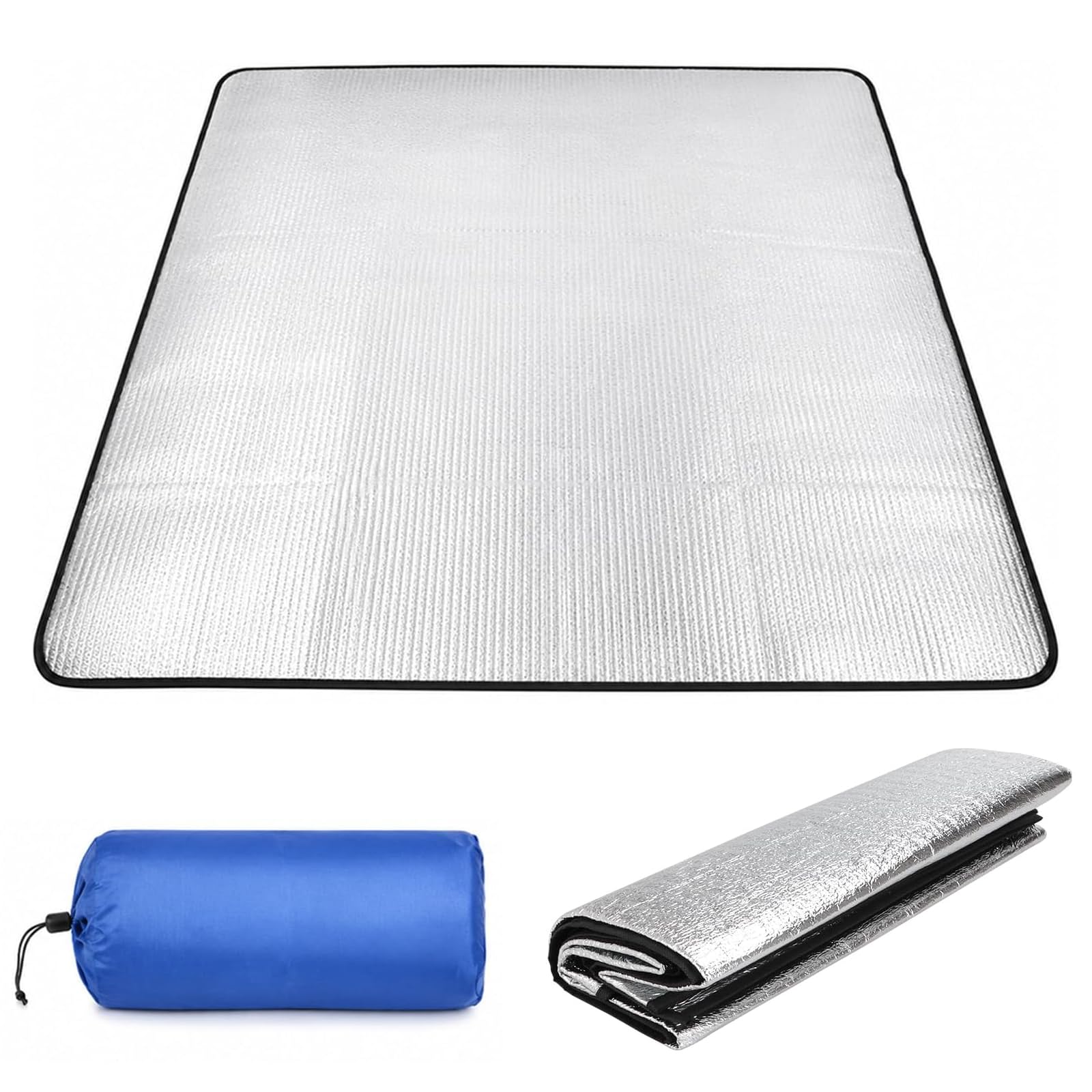 Alu Isomatte Schaummatten Schlafmatte für Camping Isoliermatte Isolierdecke Faltbare Zeltmatte Bodenmatte Thermomatte Matte aus Aluminiumfolie, 200 X 200 cm