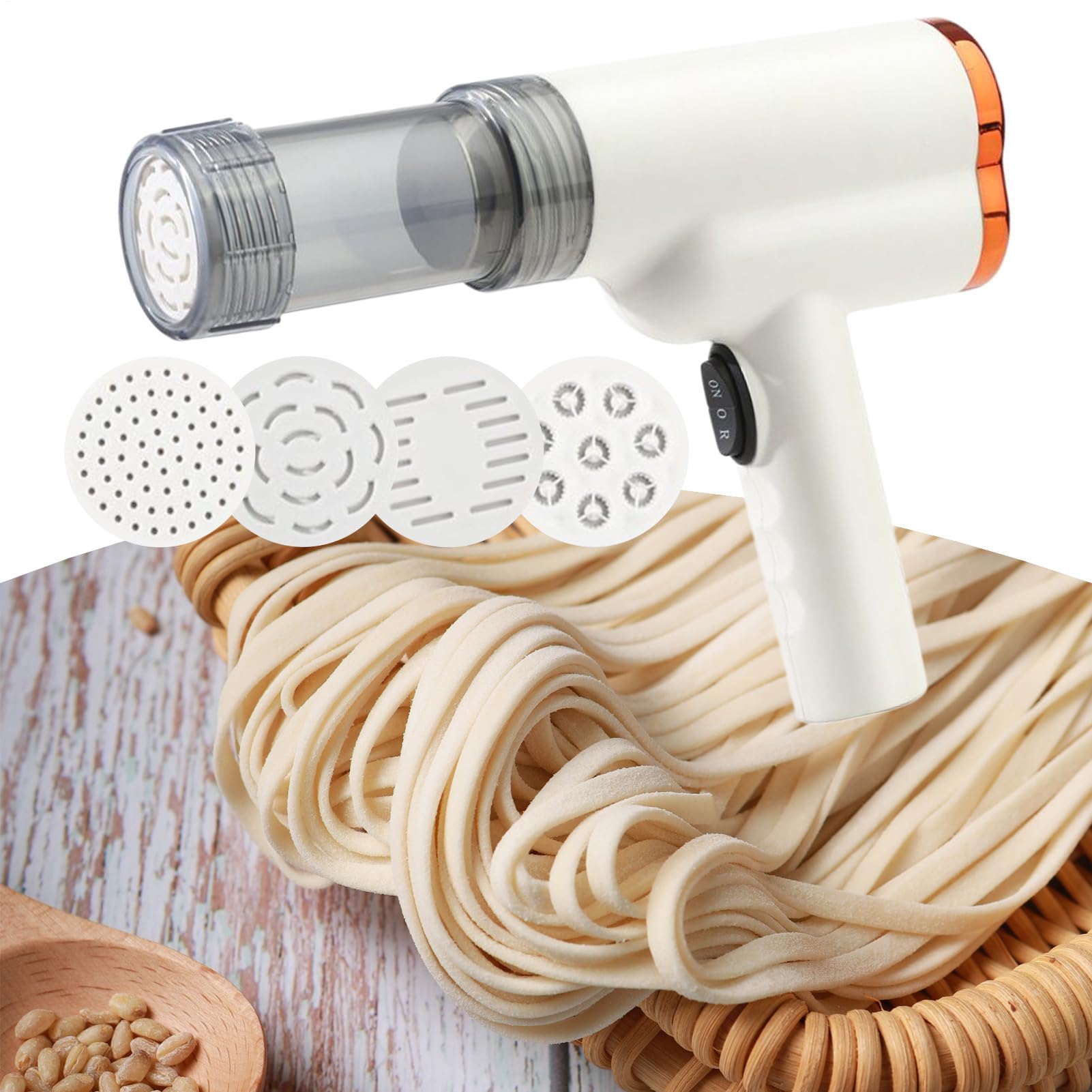 Maker Idiyappam Indian - Maker di pasta elettrica | Porta di noodle portatile | Maker di pasta automatico portatile Maker di pasta elettrica con strumento accessorio a 5 tipi per pizza da cucina casa