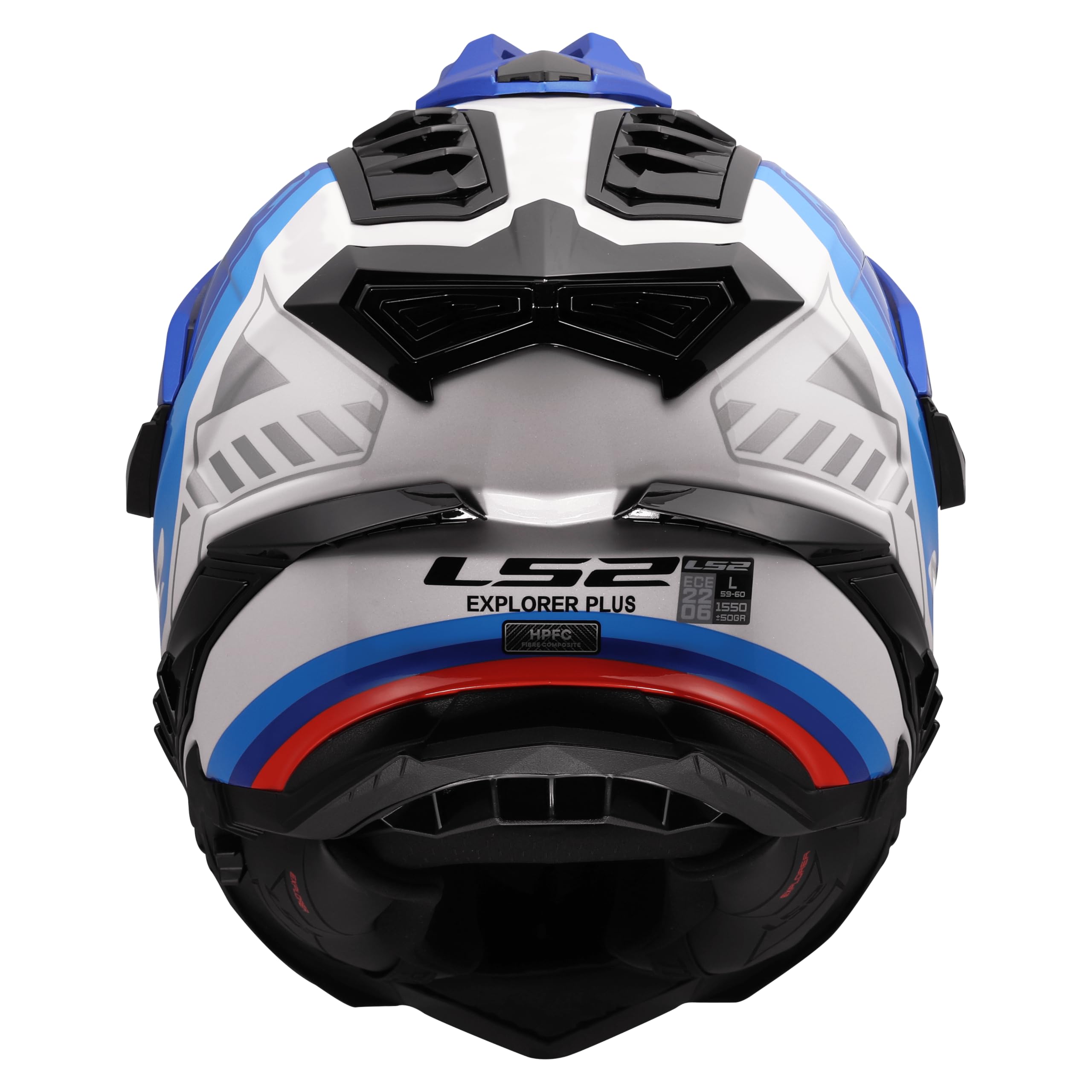 LS2, Casco Moto Cross EXPLORER HEXA White Blue Red, M