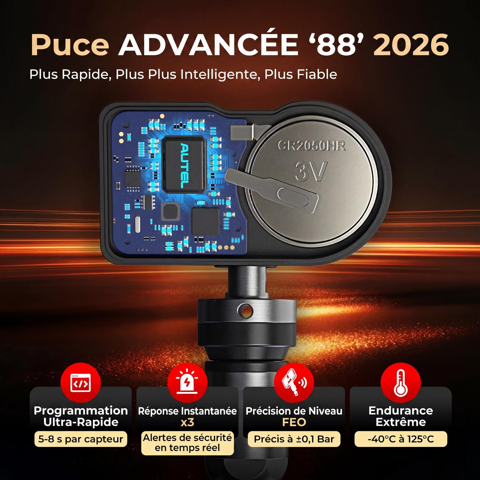 Autel RDKS 2 en 1 MX-capteur à double fréquence, capteurs TPMS de niveau OE pour 99% des voitures, capteur de pneu 100% programmable, fonctionne avec TS408S TS501Pro TS508WF TS601 Outil TPMS (valve en