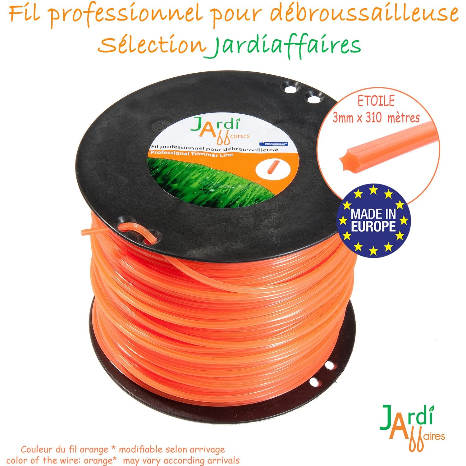 Jardiaffaires - Bobina di filo professionale per decespugliatore stellato 3 mm x 310 metri