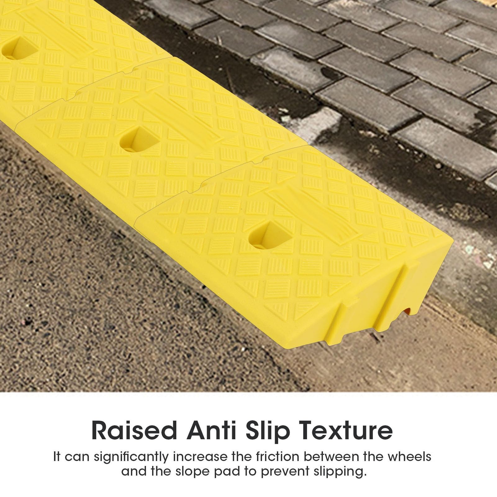 Domary Curb Threshold Ramp 2PCS Heavy Duty 13cm High for SUVs Motorcycles