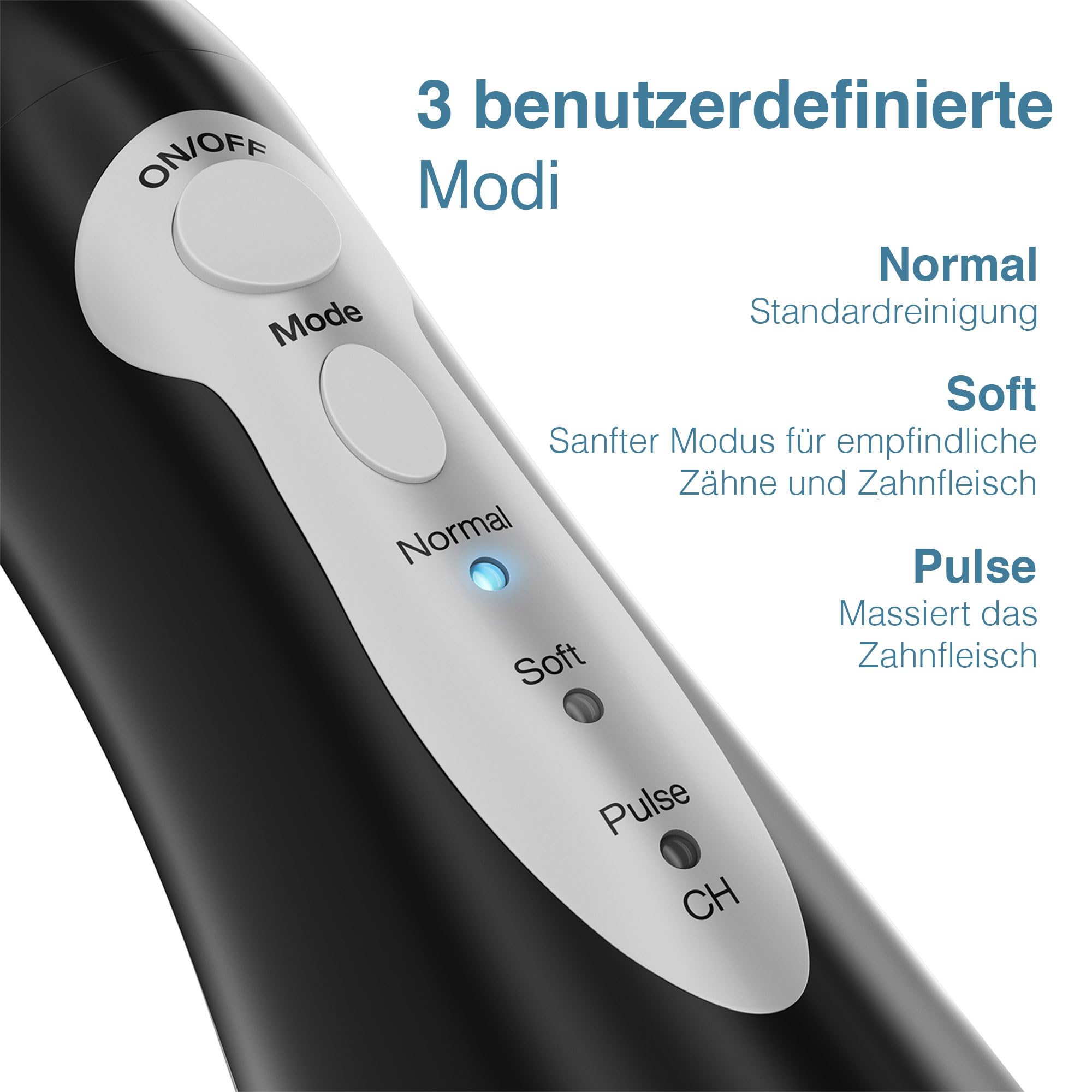 AquaSonic Aqua Flosser Kabellose Munddusche, wiederaufladbarer Water Flosser zur Zahnreinigung, wasserdichter tragbarer Oral Irrigator mit 5 Düsen für Zahnspangen, Zuhause & Reisen