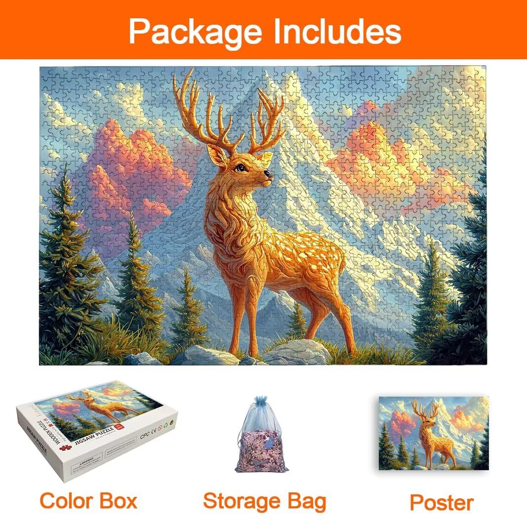 Puzzle 2000 Pezzi, Puzzle Cervo, Misura: 100x71cm, Regalo Donna/Uomo -8791