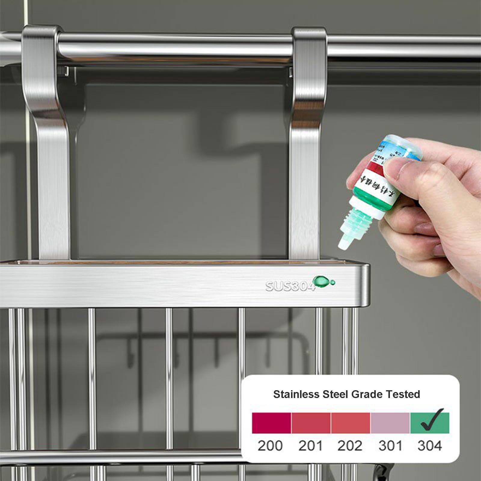Generisch 120cm Hängender Wand Abtropf Geschirrkorb for Küche, Edelstahl