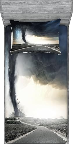 Miniatura 10 de Ambesonne Juego de sábanas bajeras y fundas de almohada, diseño retro de los videojuegos con botones de joystick vintage de los años 80 y 90, diseño