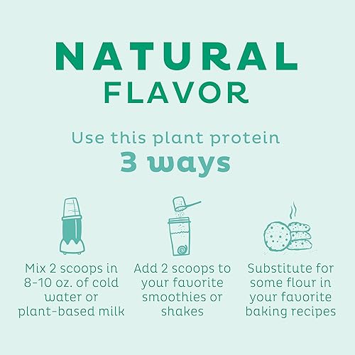 Miniatura 5 de KOS Proteína vegana en polvo, sin sabor y sin azúcar, mezcla de proteínas de guisante baja en carbohidratos, superalimento orgánico rico en