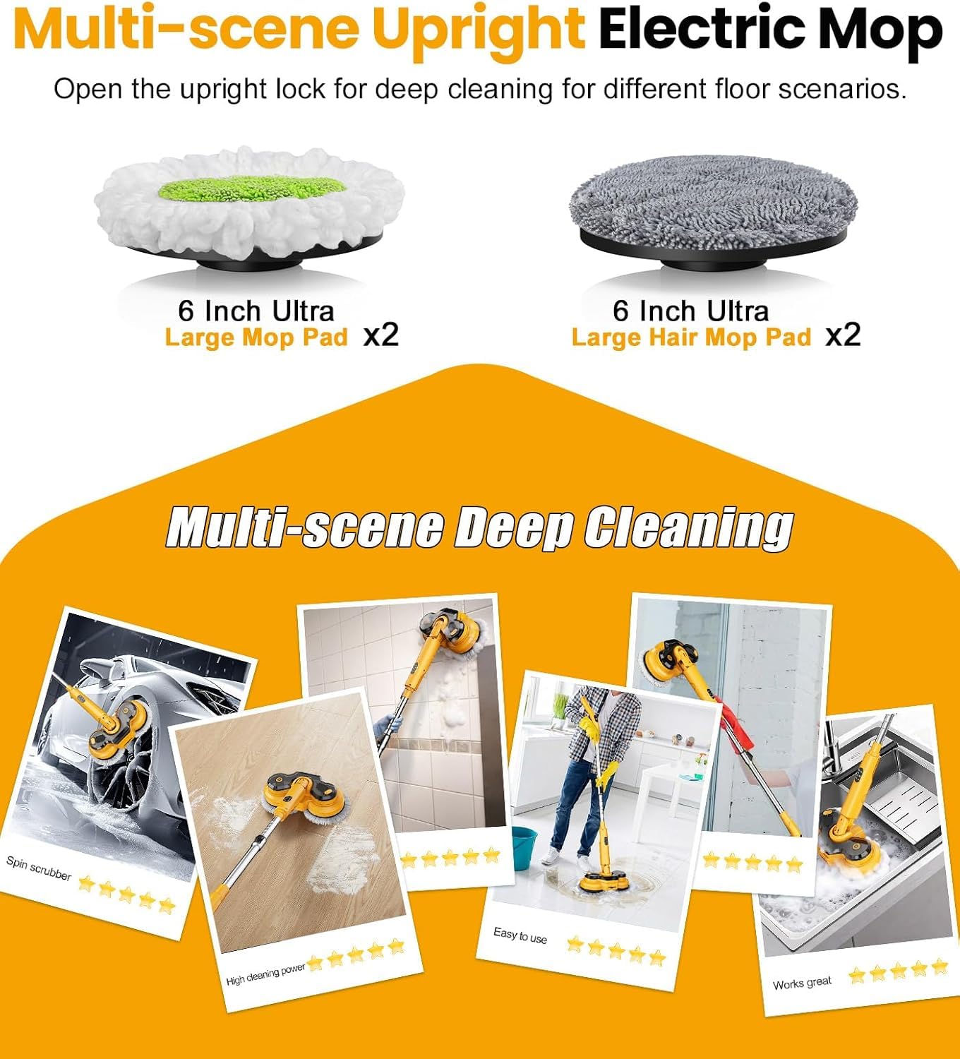qimedo Electric Spin Mop - Cordless Power Cleaning -8