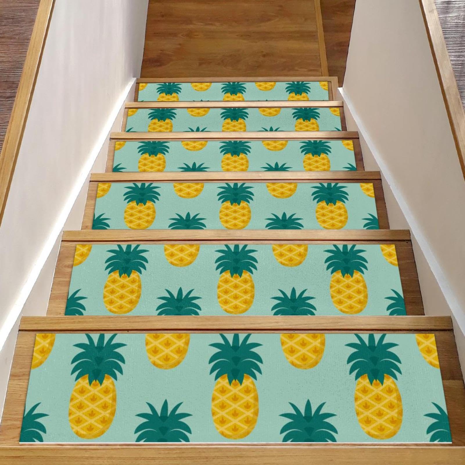 Peldaños de escalera de madera alfombrillas antideslizantes 8x30 pulgadas para niños y ancianos