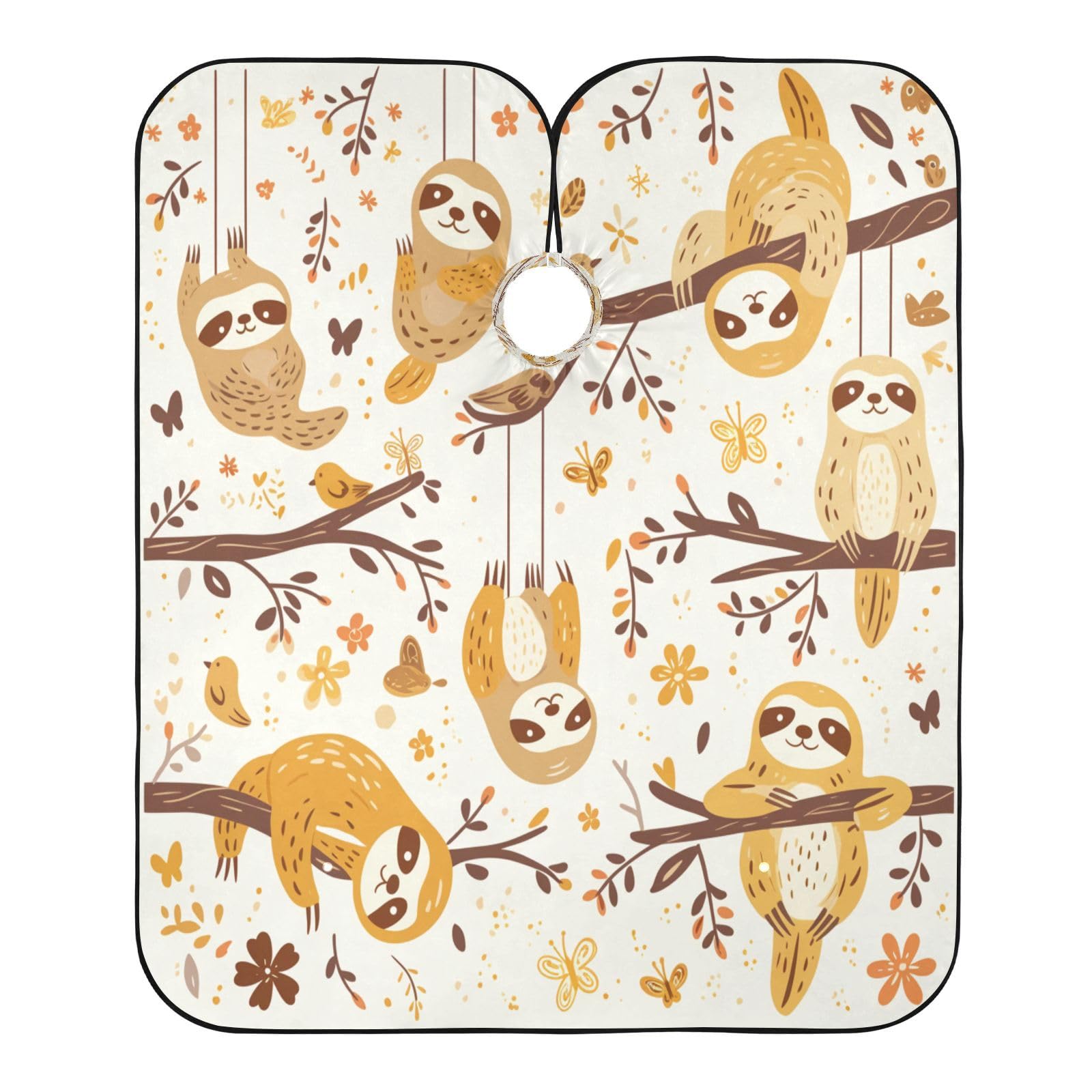 Kigai Cute Sloth Hair Cutting Cape for Men & Women Waterproof Barber Cape Professional Hairdressing Salon Styling Apron with Adjustable Closure Snap