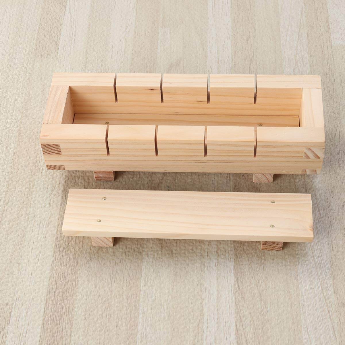 Angoily Sushi Making Kit Wooden Rectangular Sushi Press Mold Maker Máquina de Arroz Molde Oshizushi Mold Box Kitchen Sushi Tool