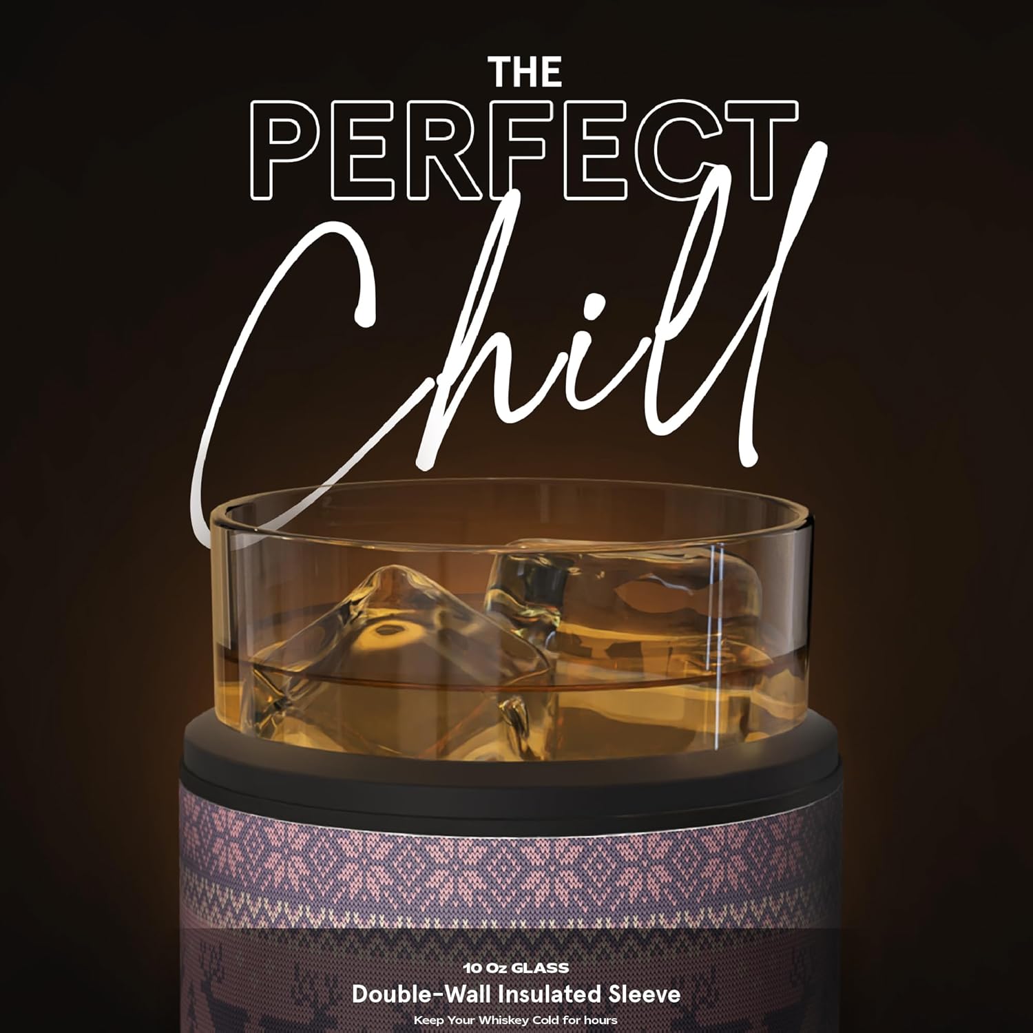 asobu Whiskey Sleeve Glass – Insulated Bourbon Tumbler with Premium Rocks Glass, BPA-Free, Double-Wall Stainless Steel, Keeps Drinks Cold Longer, 10.5oz - Image 2