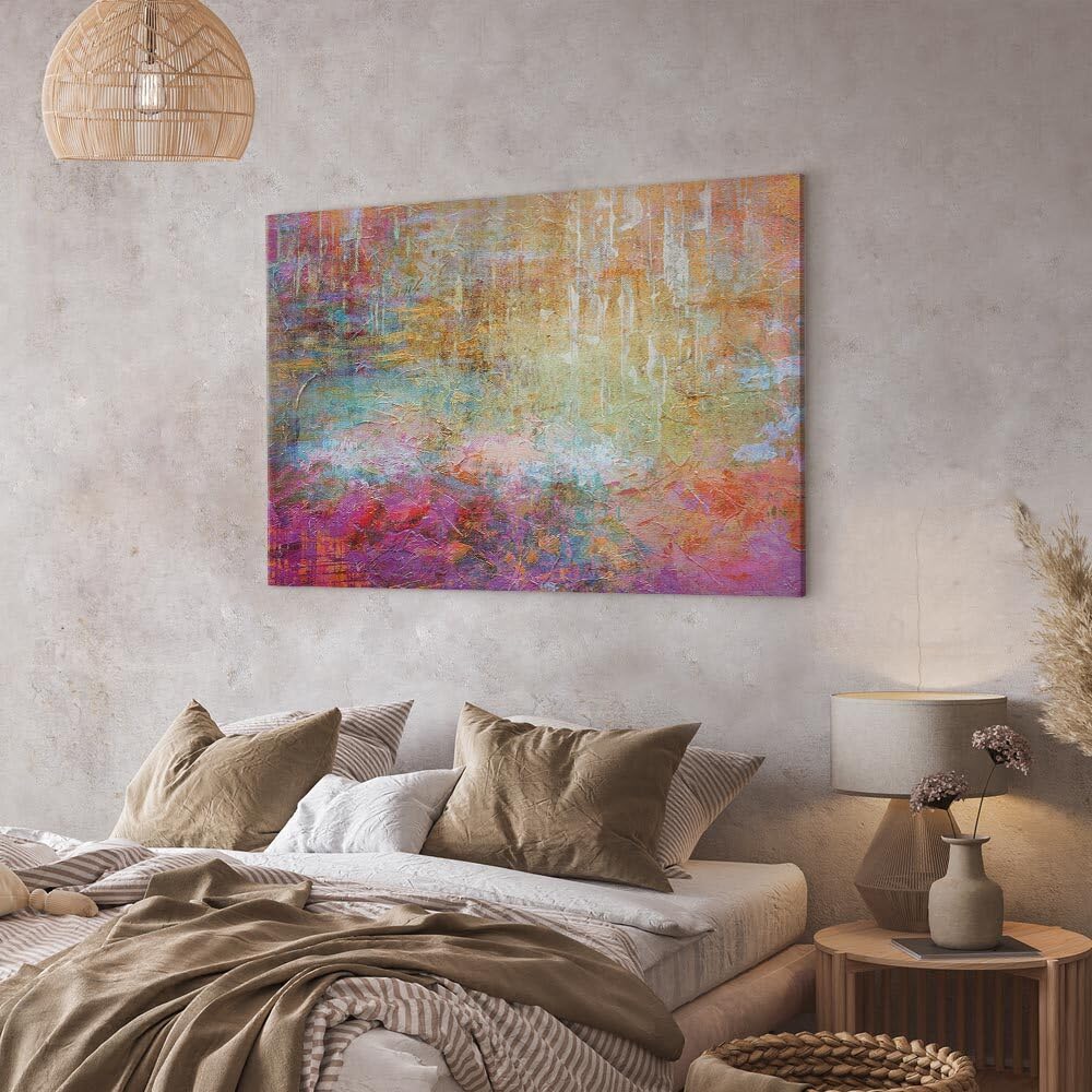 decomonkey Leinwandbild Abstrakt rosa-beige, 120x80 cm, 1-teilig, Büro