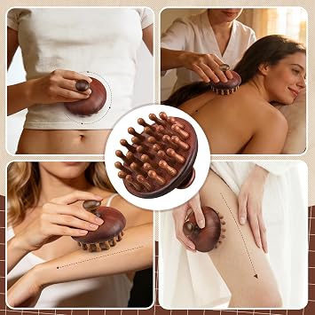 ProSuites 3 Pcs Wooden Head Scalp Massager Comb, Head Massage Tool for Relaxation Hair Gua Sha Comb