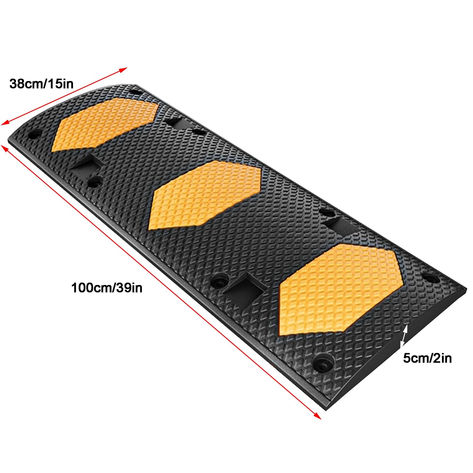 Badenes para Garaje de Goma, Reductores de Velocidad, 100x38x5 cm, Capacidad de 100 Toneladas de Servicio Pesado, para Caminos de Grava de Hormigón Asfáltico