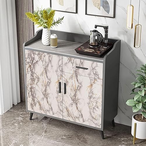 Miniatura 7 de Decoroom Papel adhesivo de mármol para encimeras de 35.43 x 118 pulgadas, papel tapiz de mármol de granito brillante para gabinetes de cocina y