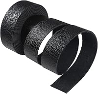 Vista 5 de CDY Correa de cuero marrón oscuro con patrón de lichi de 90 pulgadas de largo y 1 pulgada de ancho, tiras de cinturón de cuero muy adecuadas