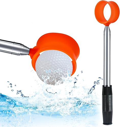 Nogcay Recuperador de pelotas de golf para agua telescópica, herramienta de recuperación de bolas de acero inoxidable de 9 pies12 pies
