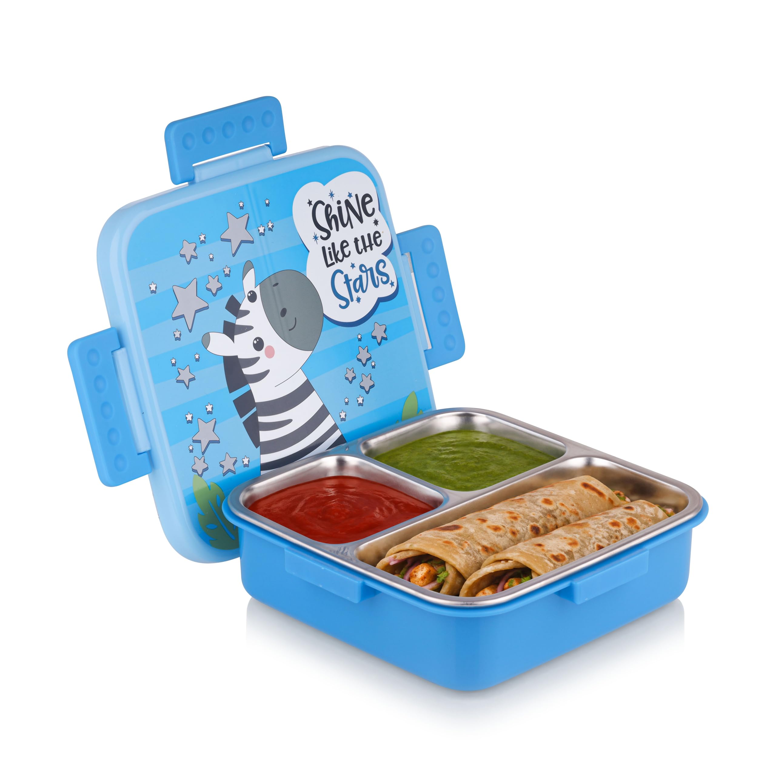 ATTRO Kids Lunch Box - Stainless Steel 3 Compartment -9 ATTRO Kids Lunch Box - Stainless Steel 3 Compartment -9