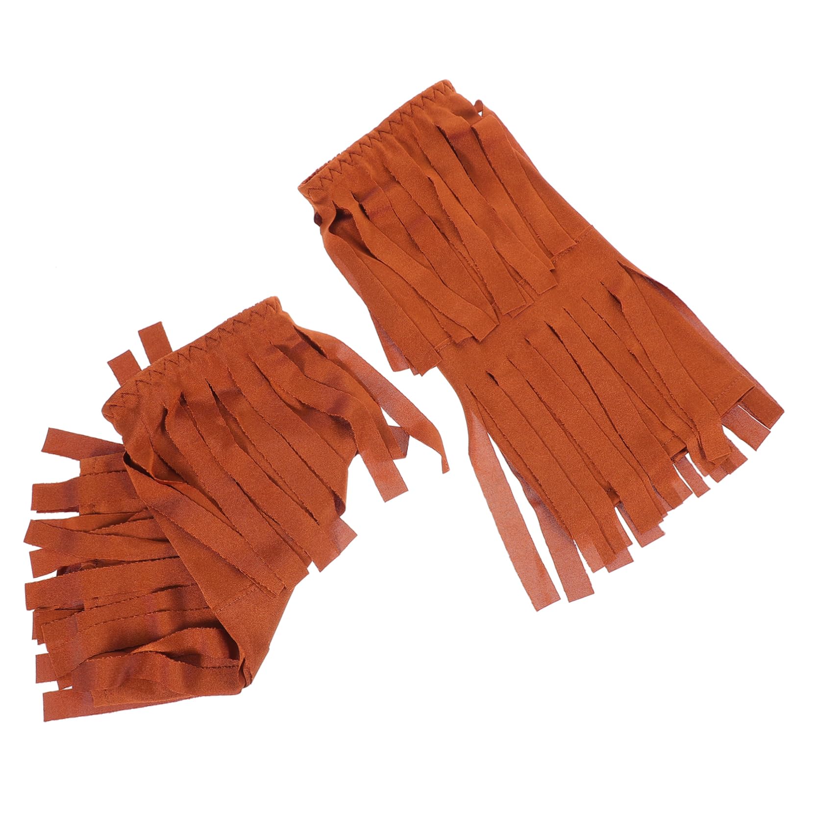 1 Paire Couvre-Bottes Hippie Femme à Franges - Style Années 60-70 - Marron - Pour Fêtes/Déguisements