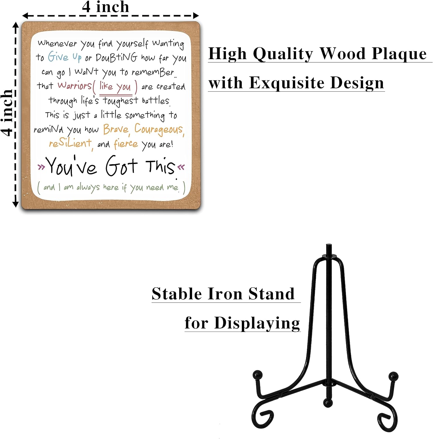 Inspirational Quotes Encouragement Gifts for Warrior Cancer Fighter Best Friends Get Well Soon Gifts Table Centerpieces Inspirational Desk Decor - A03 - Image 2