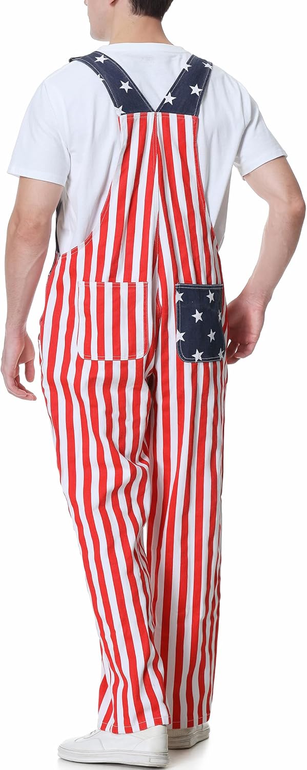Bindefon Overalls for Men Work Bibs Coveralls Stretchy Romper Fashion Jumpsuit Festival Outfit - Image 6
