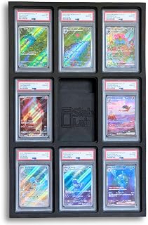 Wall Display for Graded Cards | 9-Slot Foam Frame for PSA Slabs | Also Supports Graded Guards & Slab Mags (Black, PSA - 1 Pack)