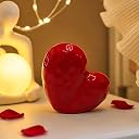 Xtore® Romantic Heart-Shaped Ceramic Showpiece for Home Décor | Artistic Tabletop Accent for Living Room, Bedroom & Gifting (Red, Pack of 1) gallery image