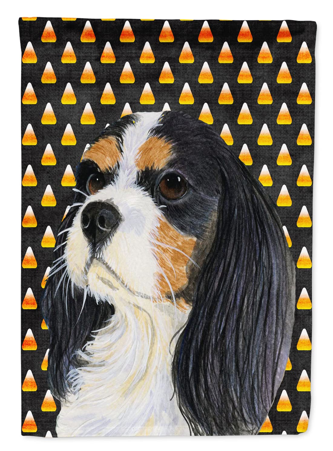 Drapeau Cavalier Spaniel tricolore pour embellir votre jardin lors des festivités d'Halloween