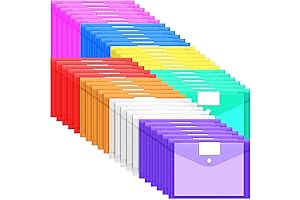 EOOUT Premium Pack Plastic Folders Envelopes with Velcro Closure