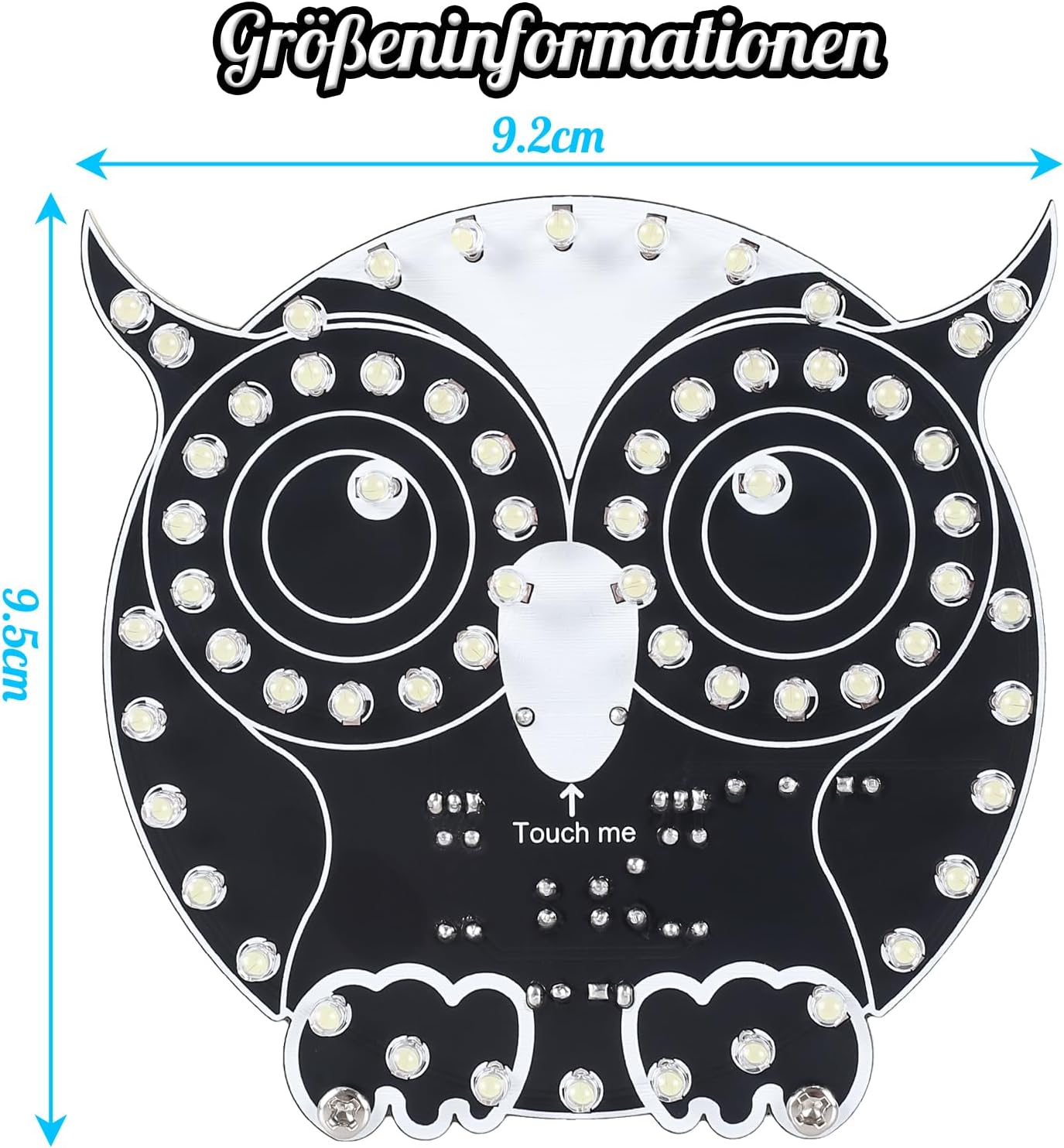 Soldering in progress on the owl LED kit