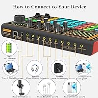 Vista 8 de Mesa de mezclas de sonido, tarjeta de sonido cambiadora de voz con múltiples efectos de sonido - Tarjeta de sonido en vivo