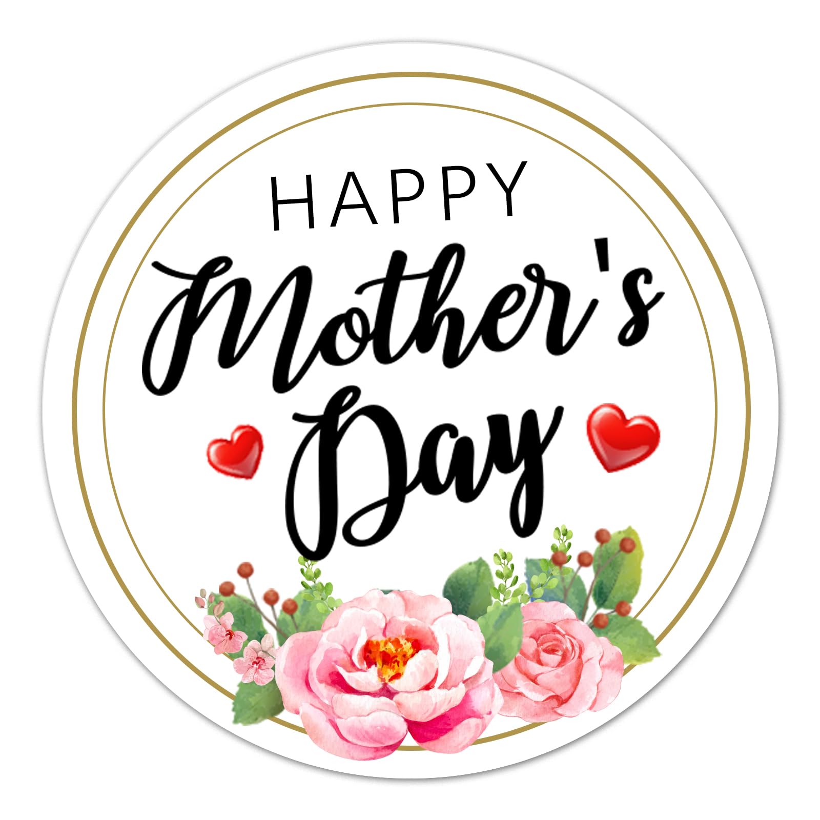 JUESMOS Happy Mother's Day Stickers 48PCS Gift Labels Stickers 2Inch Round Floral Mothers Day Gifts Tag for Kids Envelope Seals Cards Party Favor