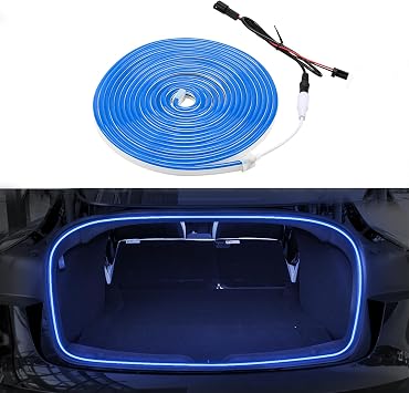 Trunk LED Light Strip for Tesla Model 3 Highland 23-25 Rear Trunk Cargo Light Interior Decoration Lights for Tesla Model 3 Refresh Easy Installation Trunk Accessories Ambient Lights Blue
