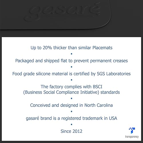 Miniatura 3 de GASARÉ, Juego de 4 manteles individuales, manteles individuales de silicona, manteles de mesa, antideslizantes, fáciles de limpiar, resistentes al
