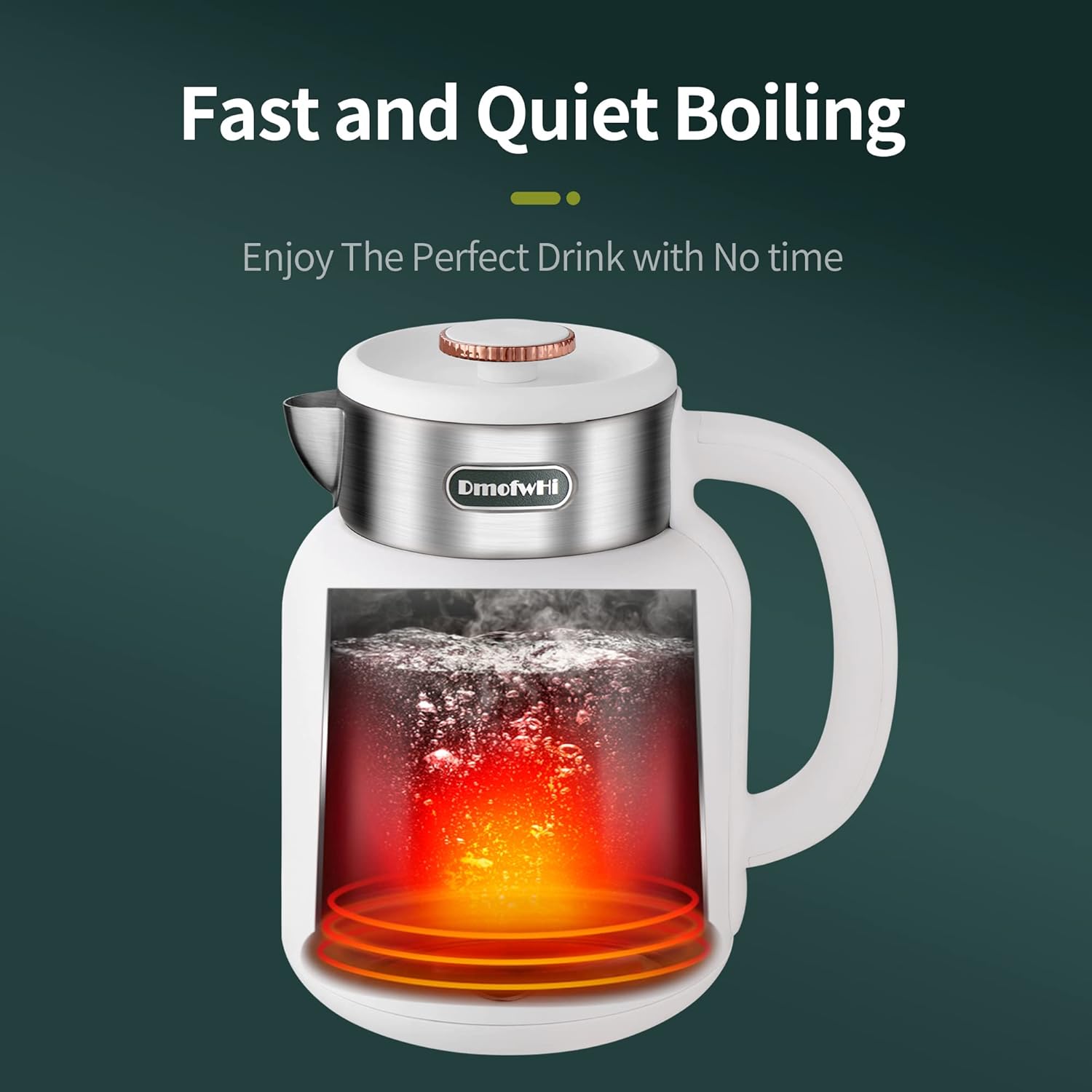 DmofwHi Electric Kettle with TEMP Digital Display(℉/℃), 1.5L Stainless Steel Electric Hot Water Kettle, Auto Shut Off, Boil-Dry Protection, 1200W Electric Tea Kettle for Tea -Pearl White: Home & Kitchen