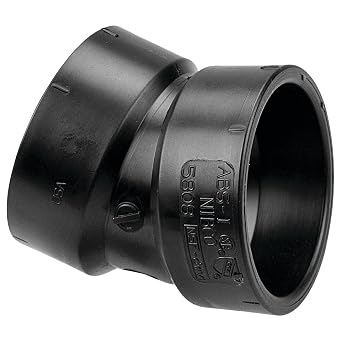 NIBCO Fig No U5808, 1-1/2 in. ABS DWV 22-1/2 Degree Elbow Hub, Solvent Weld