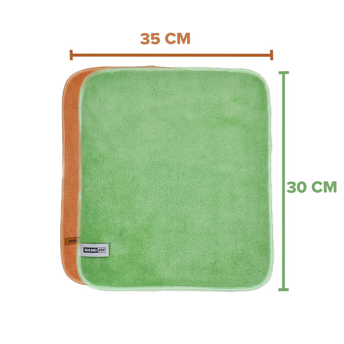 Nano Mikrofasertuch hellgrün 10 Stück 35x30 cm, Putztücher mit spezieller Nanofaser für Staub, Schmutz und Flüssigkeit, langlebige Mikrofaser Allzwecktücher mit Kantenschutz gegen Kratzer