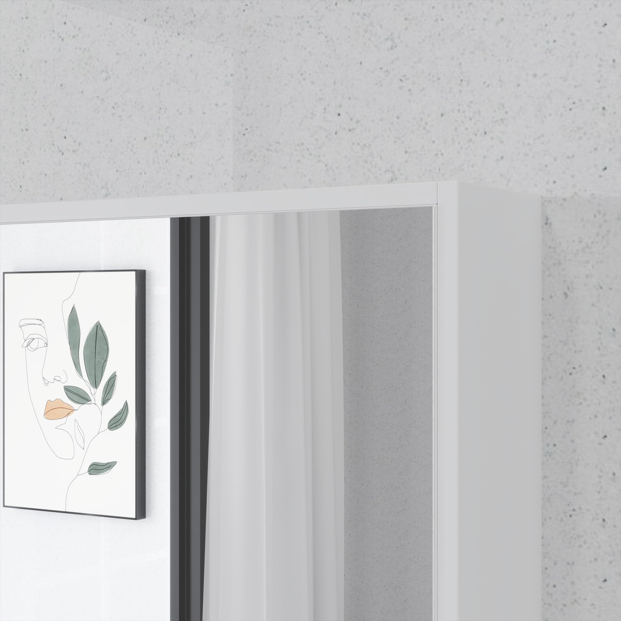 kleankin Armoire Murale Salle de Bain avec Porte Miroir, 60 x 15 x 76 cm, Meuble Salle de Bain, Armoire de Toilette, 5 Compartiments et étagère réglable, Blanc