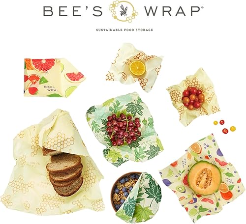 Miniatura 39 de Bee's Wrap, paquete variado de 3 envoltorios ecológicos y reutilizables para transportar comida Paquete de 3 panales