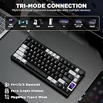 YUNZII AL80 Clavier mécanique sans fil, plein aluminium CNC,Intelligent LCD Affichage, joint d'étanchéité à bascule 75% Mise en page avec Knob, BT/2.4G/USB-C,QMK/VIA Support pour Win/Mac (Noir, Crème de cacao V2 Interrupteur)