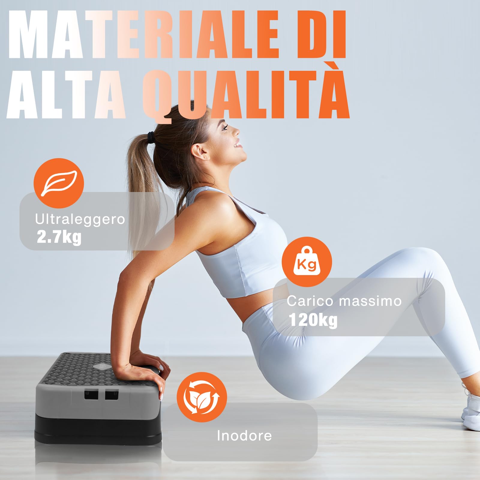 DH FitLife Stepper Fitness da Casa con Allenamento dell’Equilibrio | Pedana Step Regolabile 10/15 cm | Stepper Aerobico e Step Up Board | Piattaforma Step per Allenamento Fitness e Coordinazione