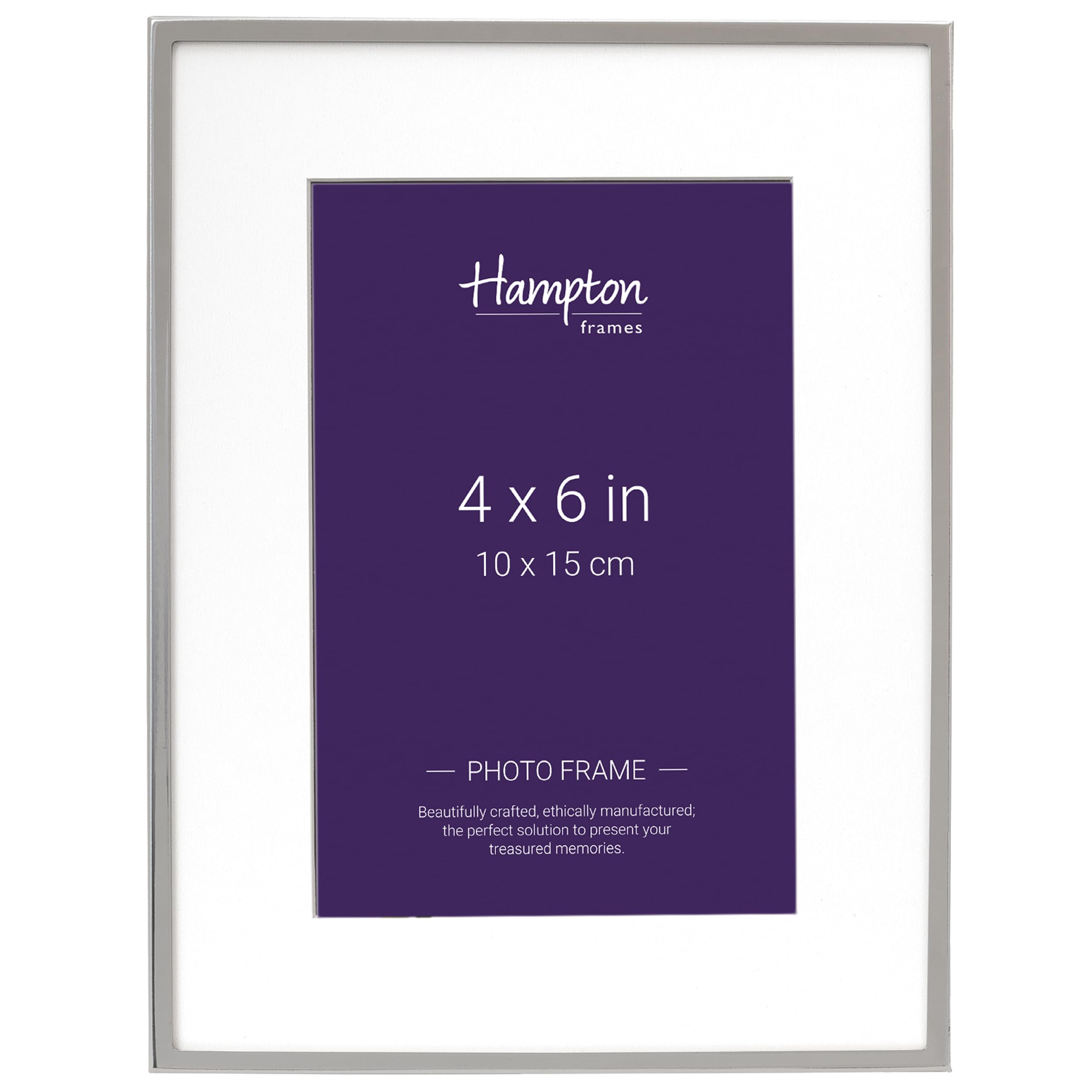 Hampton Frames MAYFAIR Silver Plate Photo Picture Frame - Bevel Cut Mount 4x6 (10x15cm) BSN13846