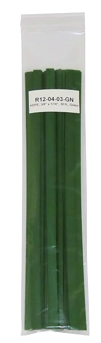 Varilla de soldadura de polietileno de alta densidad HDPE 3/8" x 1/16" verde miniatura 2
