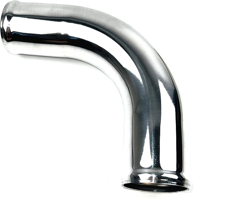 Tubo de alumínio polido TenKeAuto para admissão, intercooler e turbo, curva de 90° – 30,48 cm