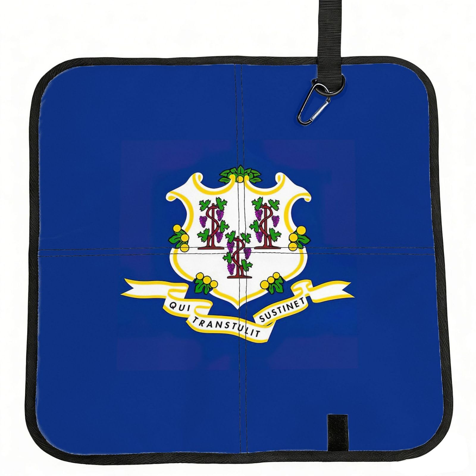 AYYQWE Connecticut State Flag Print Foldable Seat Cushion Portable Chair Pad Office Commuting Picnic Camping Outdoor