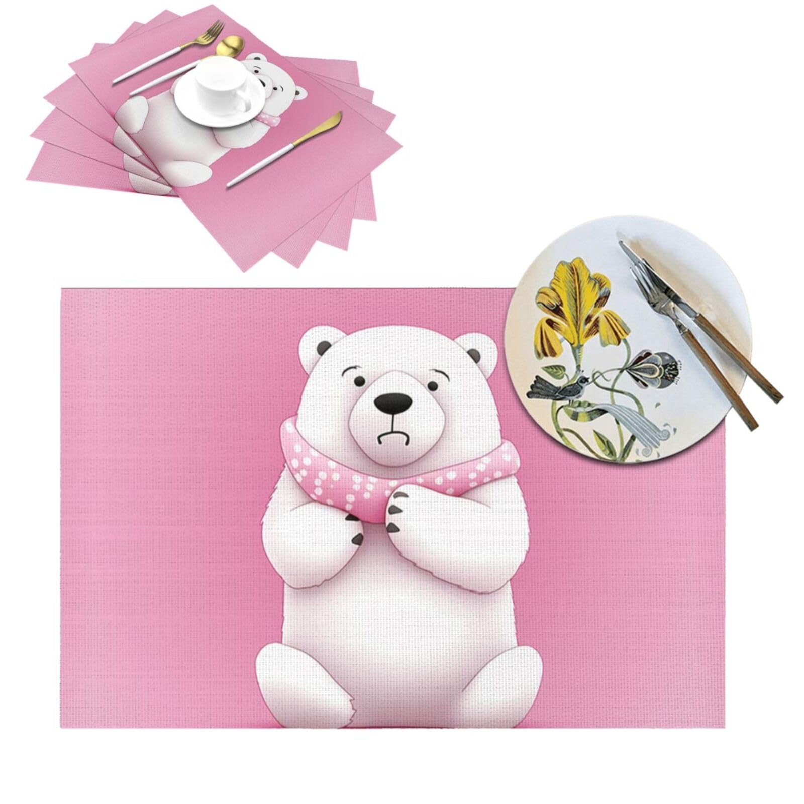 Set de table pour cuisine et salle à manger idéal pour repas de fête rose