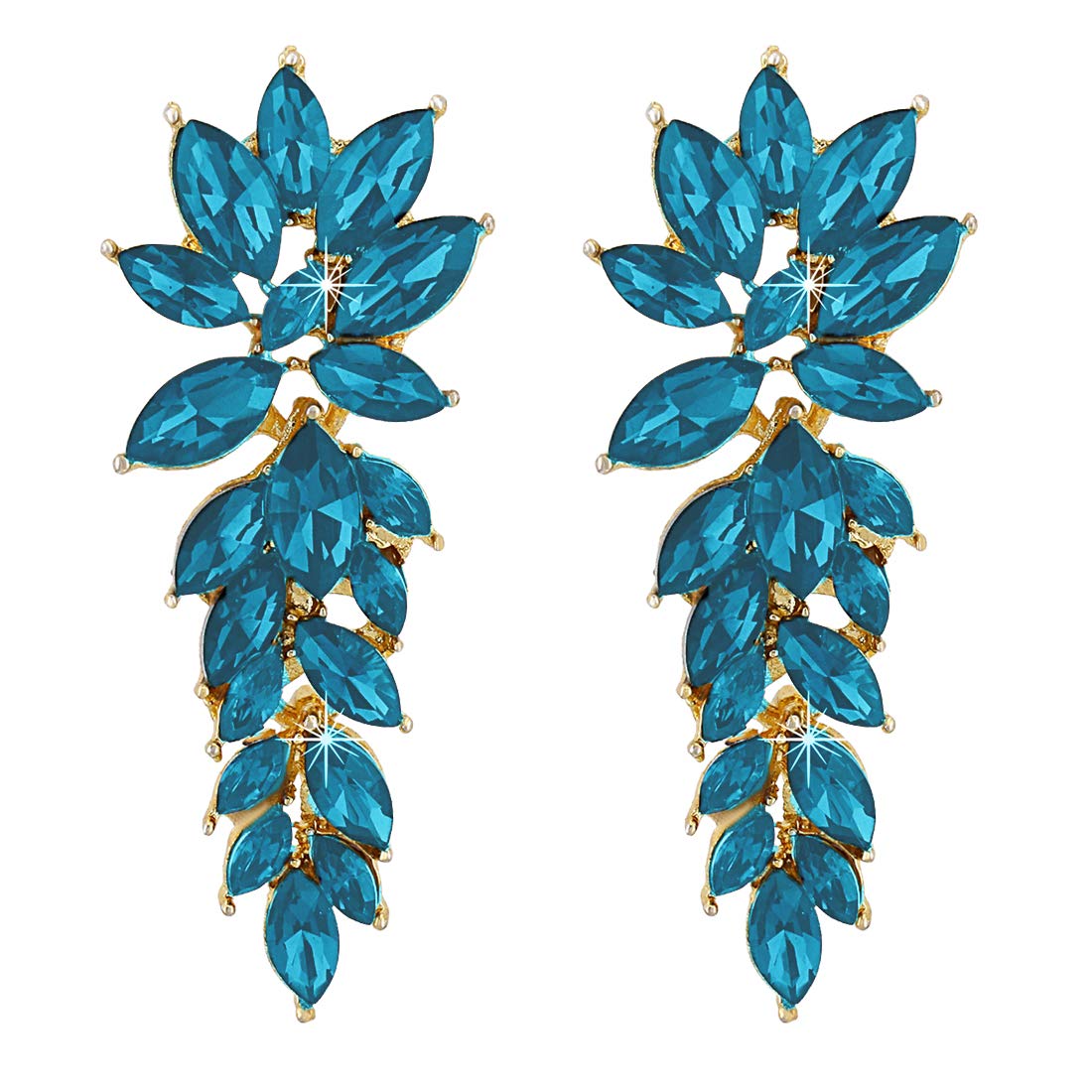 Yellow Chimes Elegant A5 Grade Sparkling Crystal Classic Leafy Design Crystal Drop Earrings For Women And Girls (Sky Blue) (B083QKG4ZN) Amazon Price History, Amazon Price Tracker